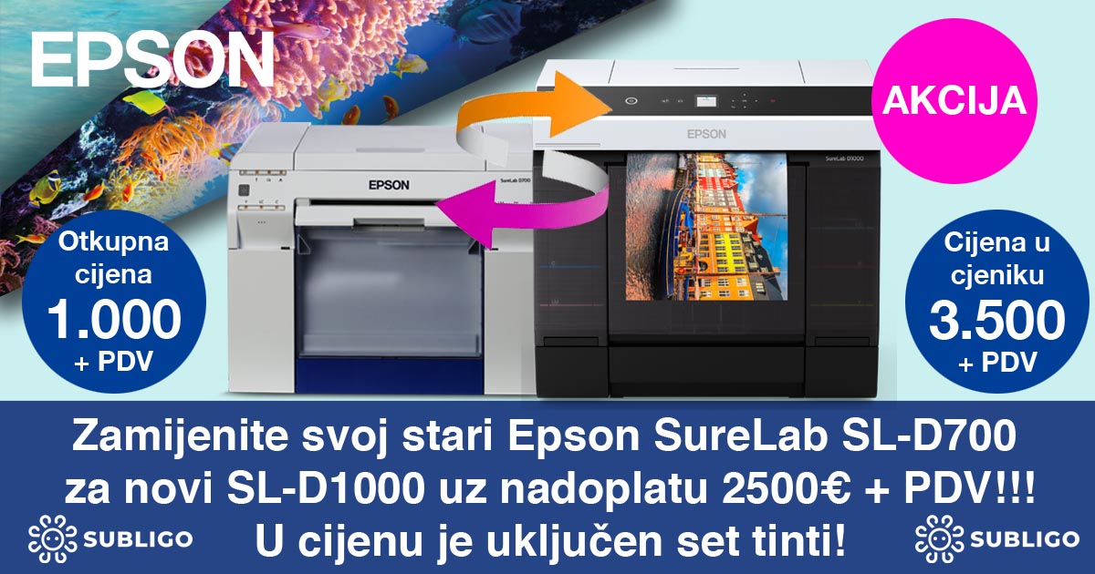 Zamijenite svoj Epson SL-D700 i dobijte novi SL-D1000A s obostranim ispisom!